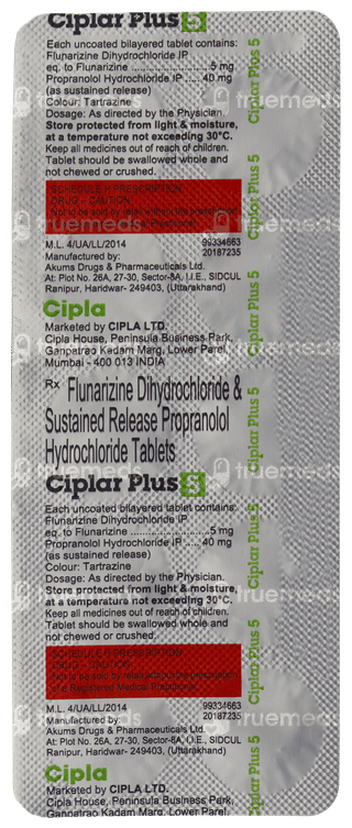 Ciplar Plus 5 Tablet 10